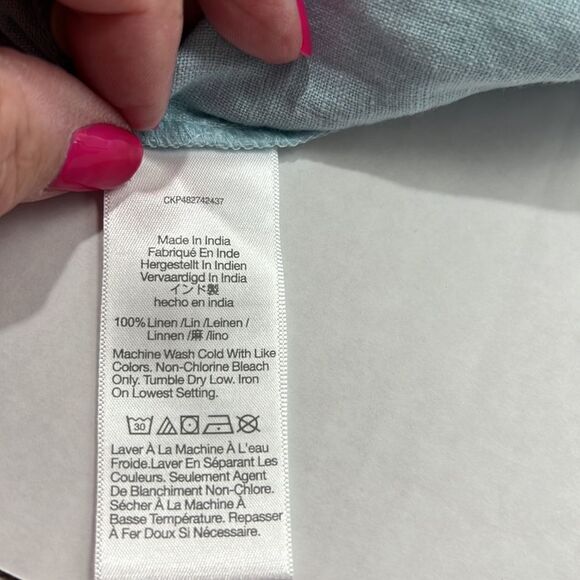 Madewell Blue Heron Linen Square-Neck Mini Dress NWT - Picture 15 of 16